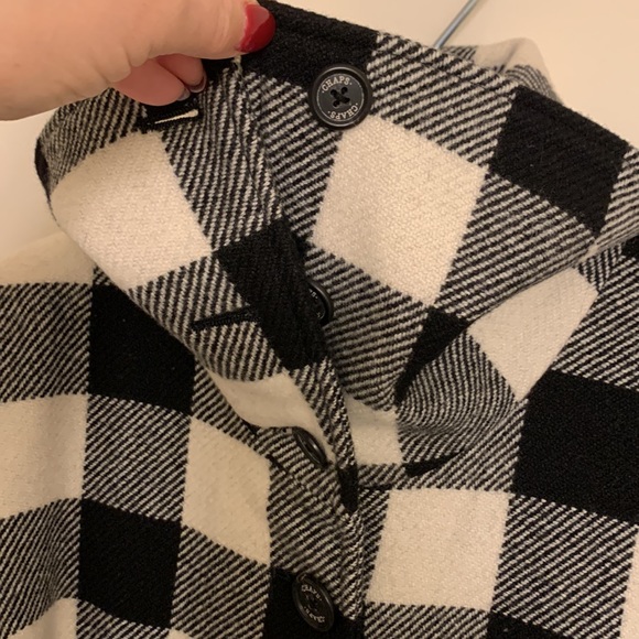 Black and White Wool Coat EUC - Picture 9 of 16